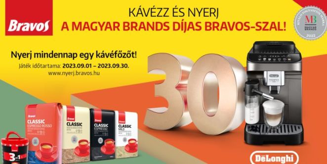 Bravos kávé nyereményjáték 2023