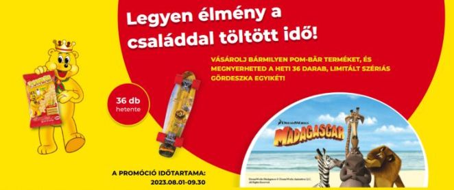 Pom-bär nyereményjáték 2023 – Legyen élmény a családdal töltött idő
