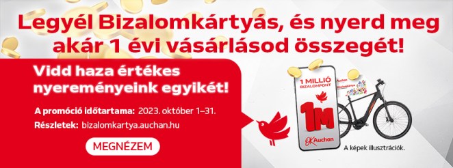 AUCHAN nyereményjáték 2023 – Újra itt a Bizalom hónapja a játék október 31-ig tart!