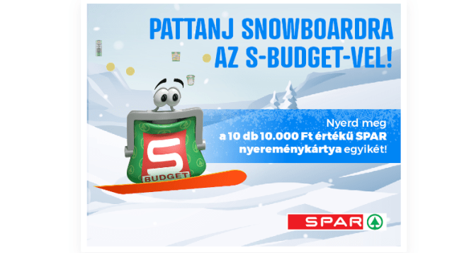SPAR nyereményáték 2023 Pattanj snowboardra az S-BUDGET-vel! A játék október 31-ig tart!