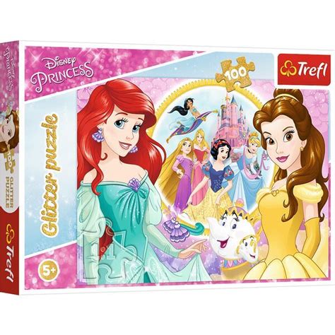 Trefl: Disney hercegnők csillámos puzzle - 100 darabos - JátékNet.hu